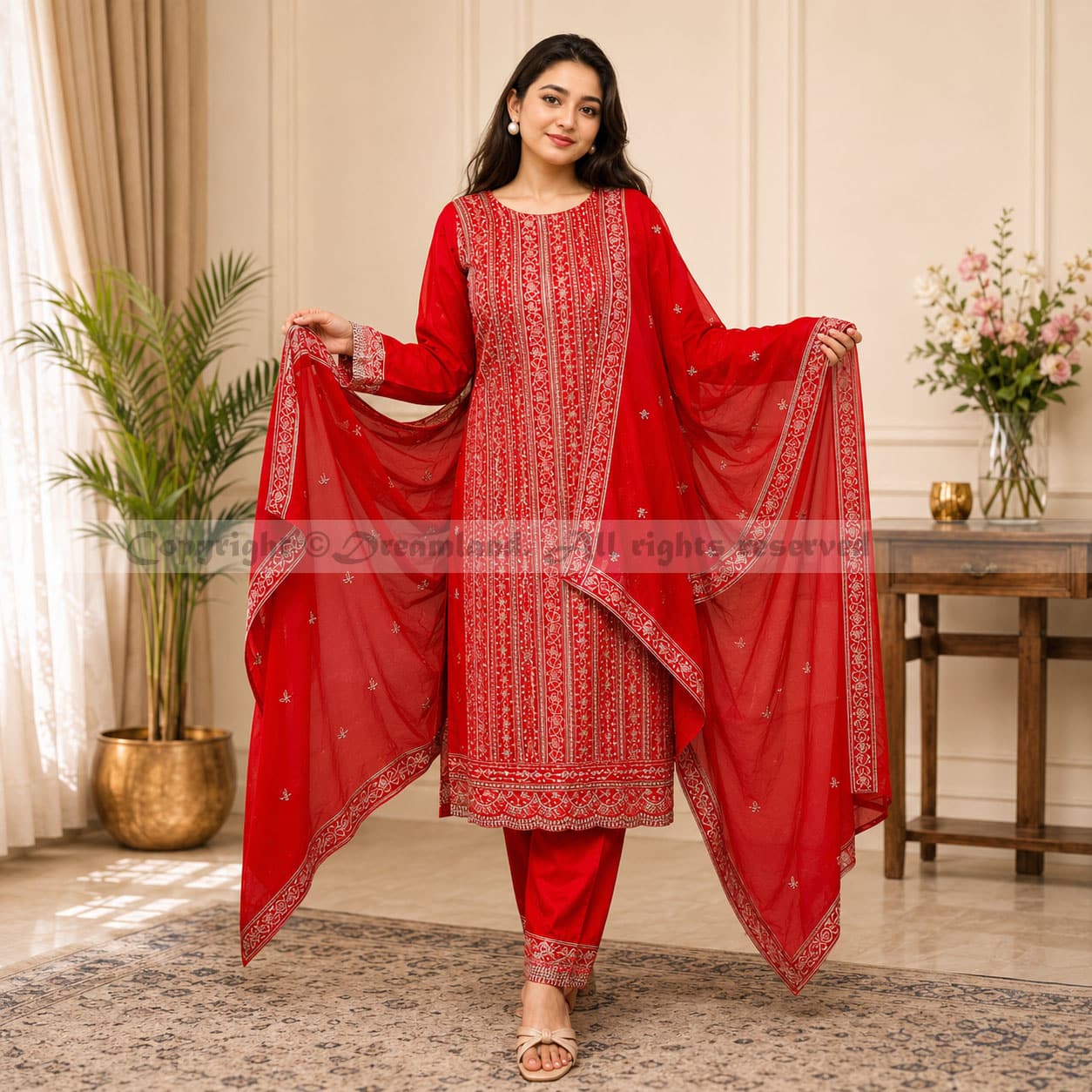Premium Embroidered Georgette 3pices Set
